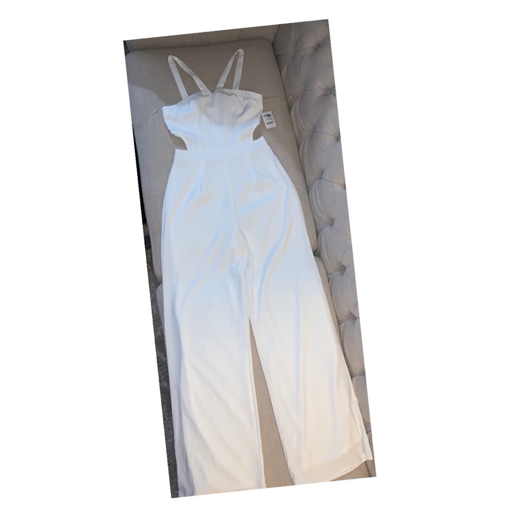 Charlotte Russe white cutout jumpsuit